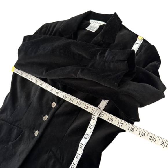 George Women's 4 Black Velvet Cotton Collared Sleeved Classic Blazer Jacket Top - Picture 11 of 15